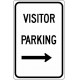 Visitor Parking with Right Arrow Sign